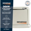 image:imageGenerac 26kW Home Standby Generator for home use with 200 amp transfer switch builtin cellular connectivity whole house generator for power backup26kW