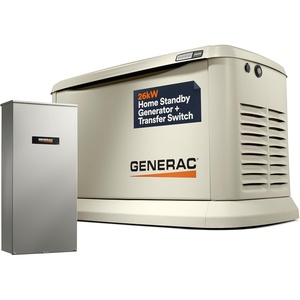 image:imageGenerac 26kW Home Standby Generator for home use with 200 amp transfer switch builtin cellular connectivity whole house generator for power backup26kW  200Amp Switch