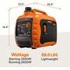 image:imageGenerac 7153 GP3300i 3300Watt GasPowered Portable Inverter Generator  Lightweight Design  USB Ports for Mobile Device Charging  COsense Technology  CARB Compliant OrangeBlack