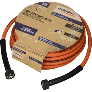image:imageGenerac 6620 50Foot x 516Inch Pressure Washer Hose Steel Braided NonMarring Bend Restrictors Compatible with Most Brands