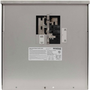 image:imageGenerac 30Amp Manual Generator Transfer Switch Power Center for Portable Generators Whole Panel Backup Outdoor Service Entry50Amp Whole Panel