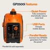 image:imageGenerac 3800Watt DualFuel Portable Inverter Generator  Gas and Propane Compatible  Quiet Operation  Clean Stable Power  Great for Home Backup Camping and RV Use2500Watt Inverter  COsense  49 ST