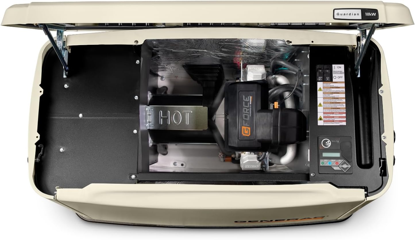 image:imageGenerac Guardian 18kW Home Standby Generator with 200 Amp Transfer Switch  Automatic Whole House Backup Power for Storms Emergencies and Outages WiFi Enabled Runs on Natural Gas or Liquid Propane