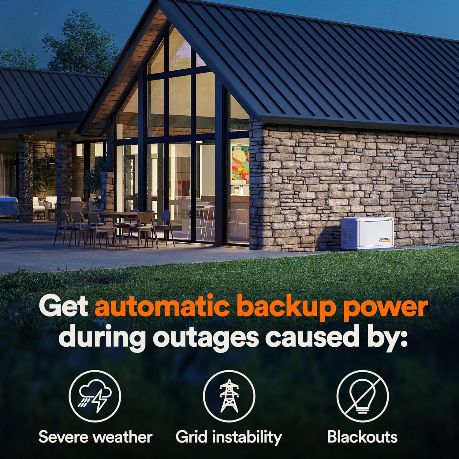 image:imageGenerac Guardian 18kW Home Standby Generator with 200 Amp Transfer Switch  Automatic Whole House Backup Power for Storms Emergencies and Outages WiFi Enabled Runs on Natural Gas or Liquid Propane