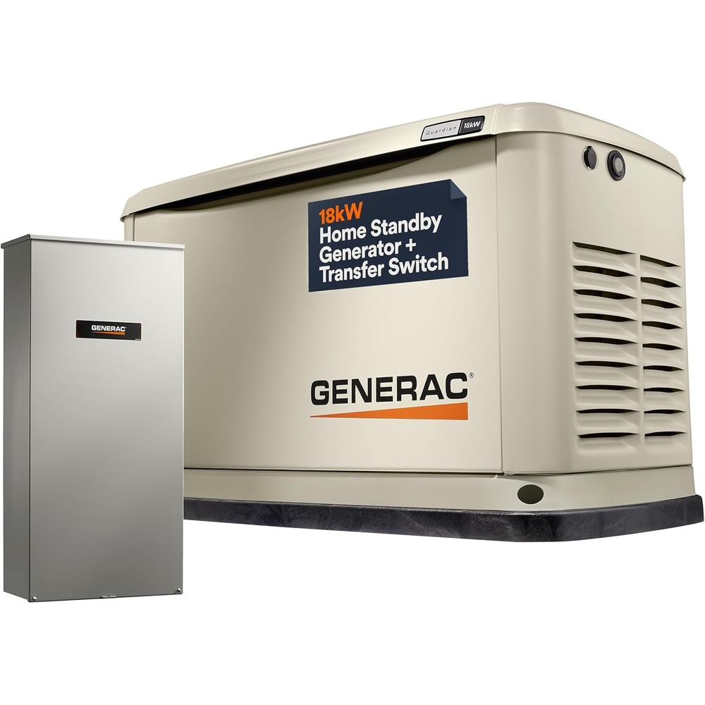 image:imageGenerac Guardian 18kW Home Standby Generator with 200 Amp Transfer Switch  Automatic Whole House Backup Power for Storms Emergencies and Outages WiFi Enabled Runs on Natural Gas or Liquid Propane