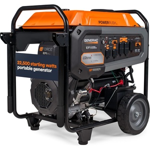 image:imageGenerac 19300 Starting Watt Portable Gas Generator  Electric Start  Home Backup or RV Ready  Heavy Duty Frame  Quiet Long Runtime Emergency Power  49State Compliant22 500 Starting Watts