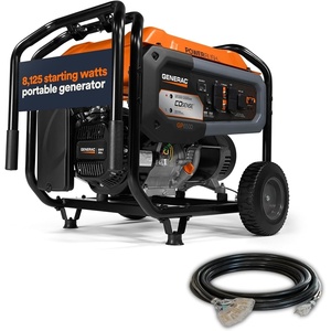 image:imageGenerac 6875 Starting Watt Portable Gas Generator  Electric Start  Home Backup or RV Ready  Heavy Duty Frame  Quiet Long Runtime Emergency Power  50State Compliant8 125 Starting Watts With Cord